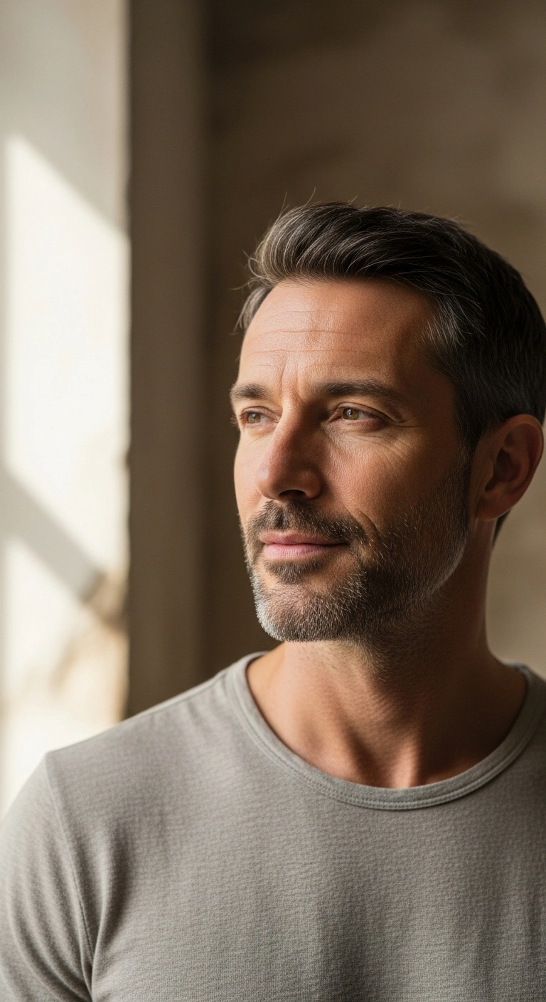 Uomo curato, presenza discreta — skincare maschile Falomme